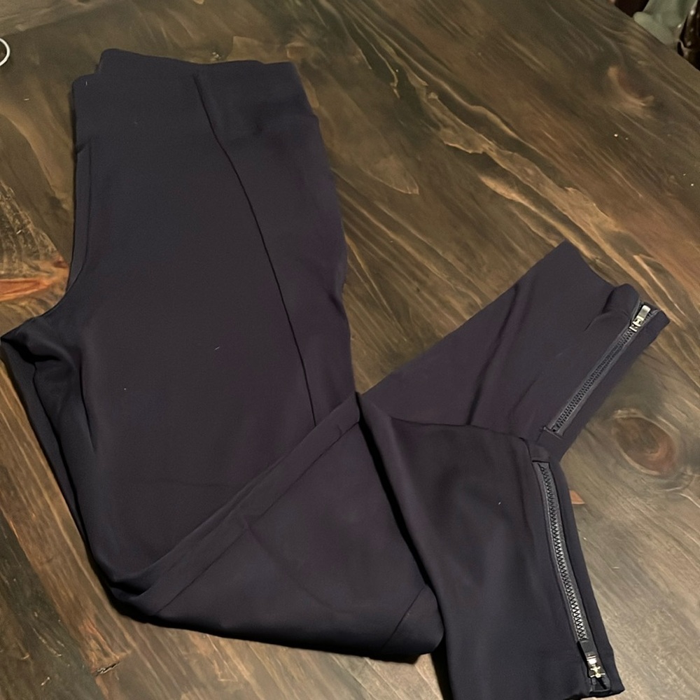 Athleta navy zipper pant legging size M